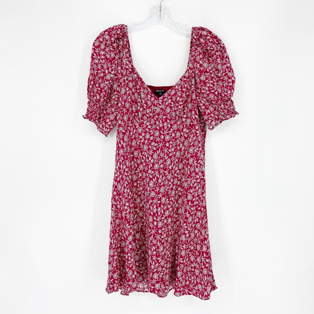 Madewell Fit & Flare Ruched Floral Dress Size 8
